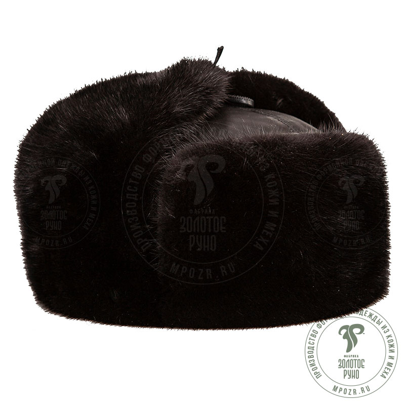 Mink Fur Hat with Earflaps. Type A.