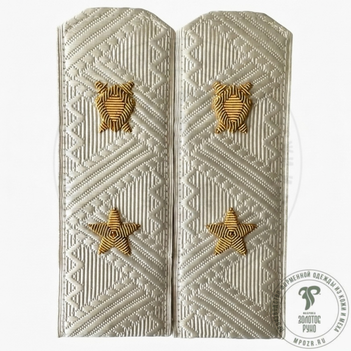 Погоны белые съемные с хлястиком ГСЮ 3 (Прокуратура РФ)